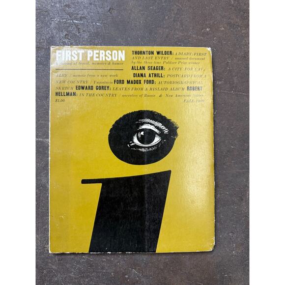 Edward Gorey FIRST PERSON FALL 1960 1ST EDITION Travel Journal Softcover - Picture 1 of 8